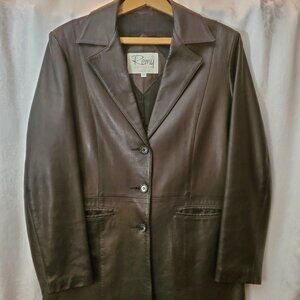 Leather Coat By Remy Sz M